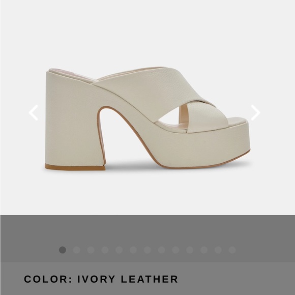 Dolce Vita Wonder Heels Ivory Leather - Picture 1 of 6
